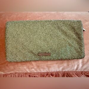 BCBG Max Azria fold over beaded evening clutch NWOT🩶